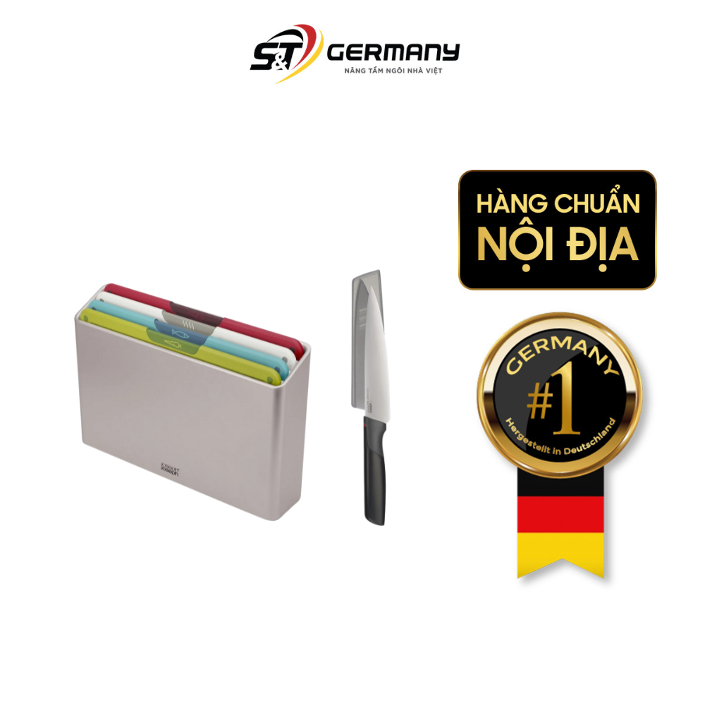 Set 4 thớt Joseph Joseph 60230 Folio kèm 1 dao nhà bếp