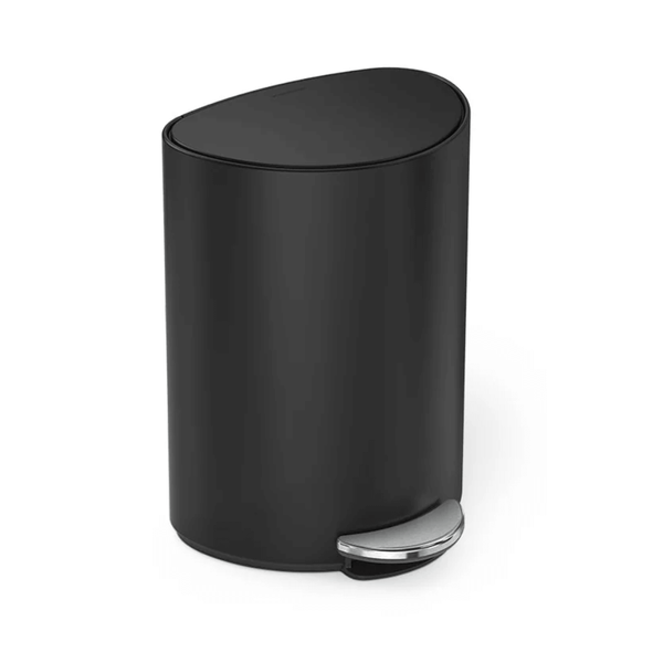 Thùng rác bán nguyệt Simplehuman 6L màu đen