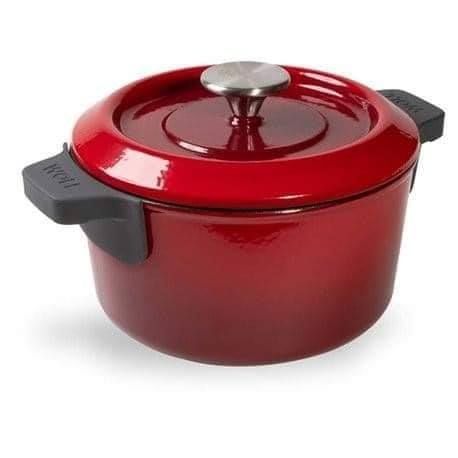 Nồi gang tròn WOLL 24cm màu đỏ có vung
