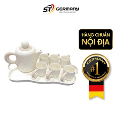 Set Bình nước + 6 cốc kèm khay Dopamine Phong cách Bắc Âu màu kem