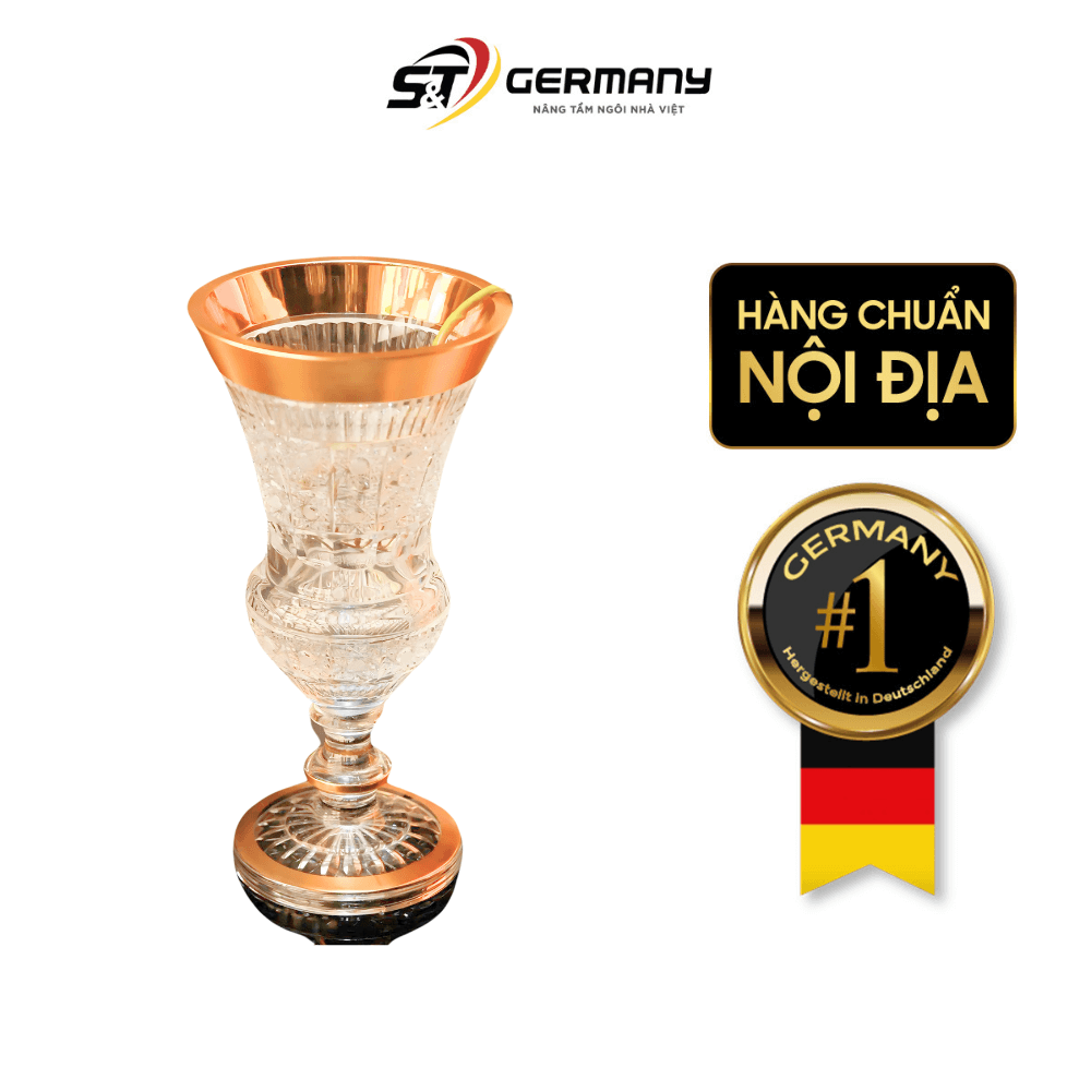 Lọ hoa cúp pha lê khảm vàng Arcade 35,5cm