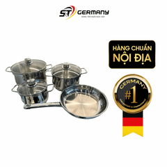 Bộ nồi WMF Diadem Plus 4 món kèm chảo thép WMF 24cm