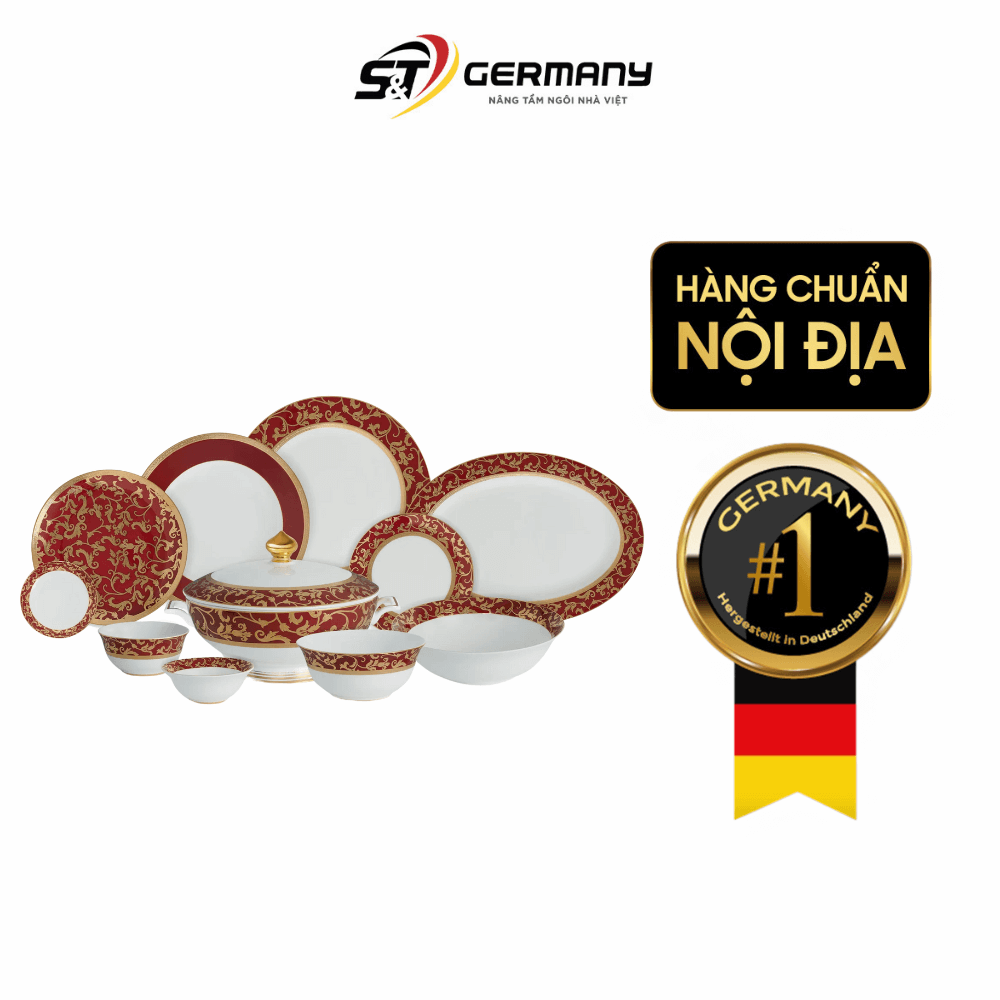 Bộ đồ ăn hoa dây đỏ KV 41 món SPEDONA