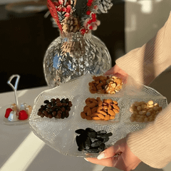 Đĩa Diamante Octagonal Clear 33x33cm IVV