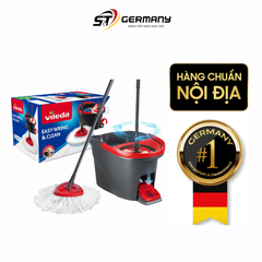 Bộ cây lau nhà đầu tròn Vileda Easy Wring & Clean made in SEC màu đỏ