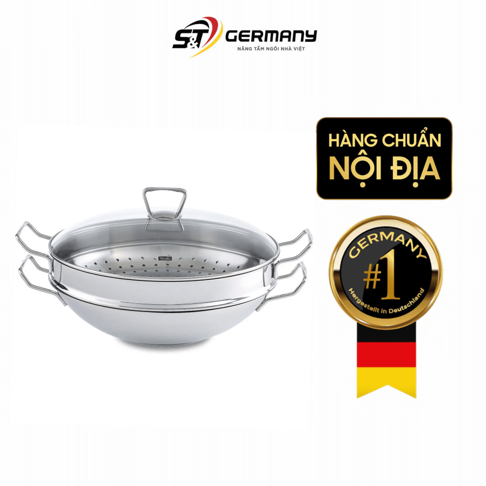 Chảo sâu lòng Fissler Nanjing 36cm kèm xửng hấp