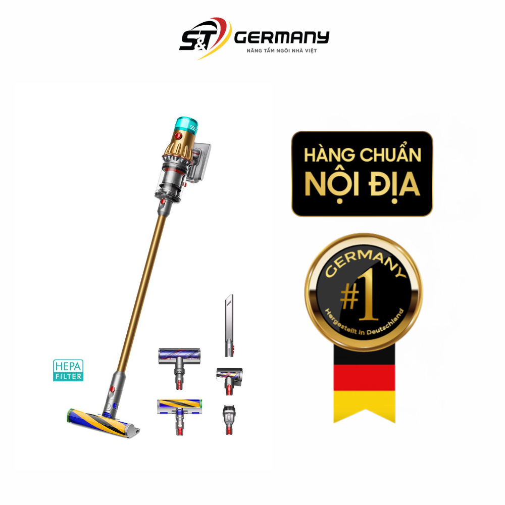 Máy hút bụi cầm tay không dây DYSON V12 Detect Slim Absolute bản HEPA ống vàng