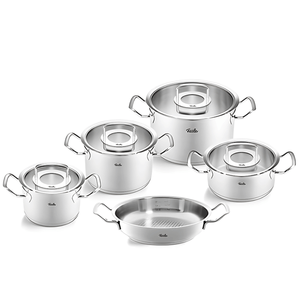 Bộ nồi Fissler Profi 5 món vung kính kèm chảo 2 quai 28cm made in Germany