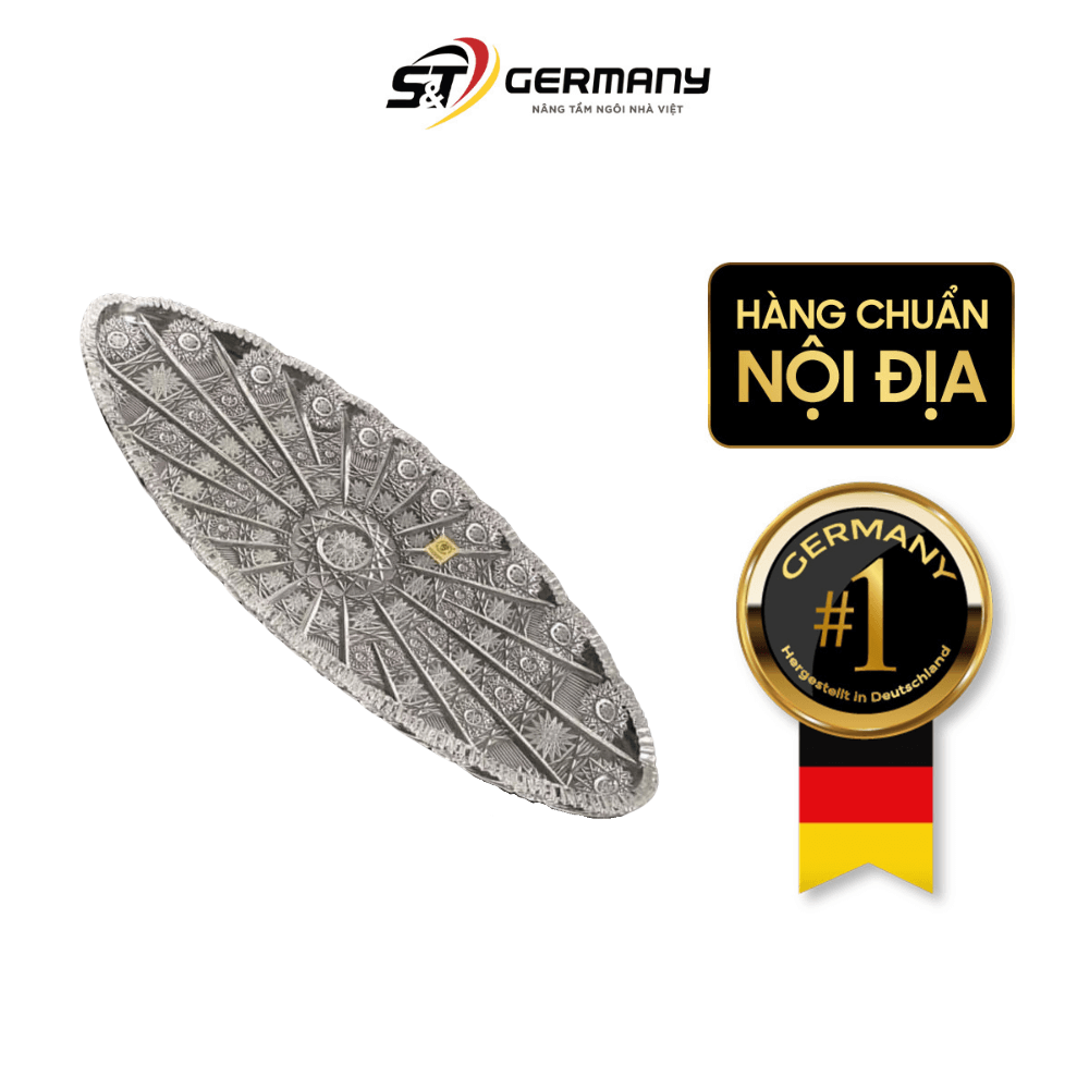 Đĩa pha lê mài Oval Bohemia M57 45cm