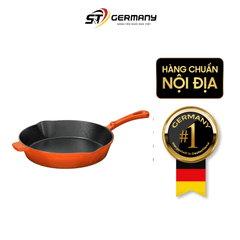 Chảo gang Ernesto 25cm hình tròn màu cam