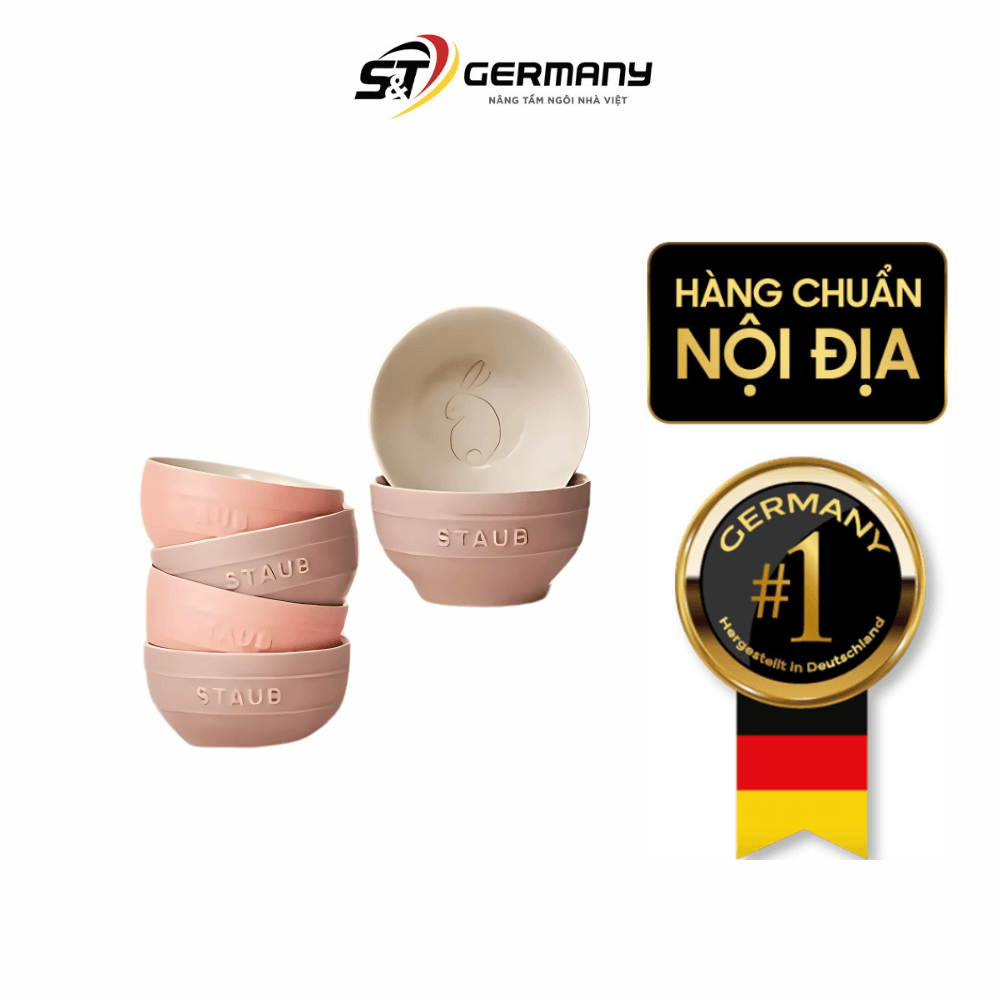 Set 6 bát STAUB ăn cơm thỏ hồng 12cm