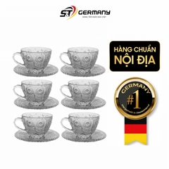 Set 6 tách trà kèm đĩa M57 Crystal Bohemia