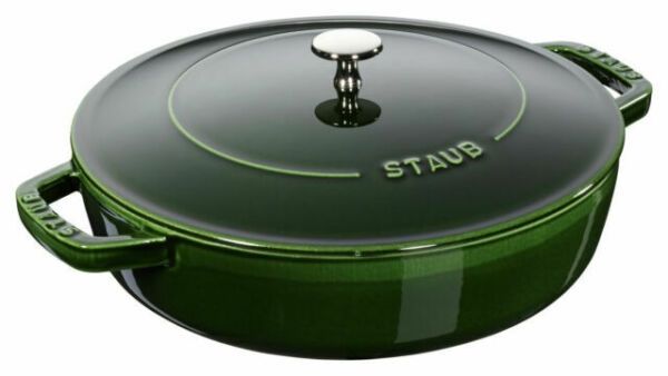 Nồi tròn dẹt STAUB Chistera B-GR 24cm màu xanh lá