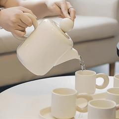 Set Bình nước + 6 cốc kèm khay Dopamine Phong cách Bắc Âu màu kem
