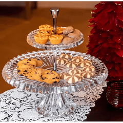 Khay bánh 2 tầng Rogaska Crown Jewel