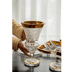 Lọ hoa cúp pha lê khảm vàng Arcade 35,5cm