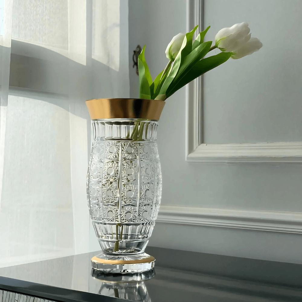 Lọ hoa pha lê khảm vàng Arcade 80575 35,5cm