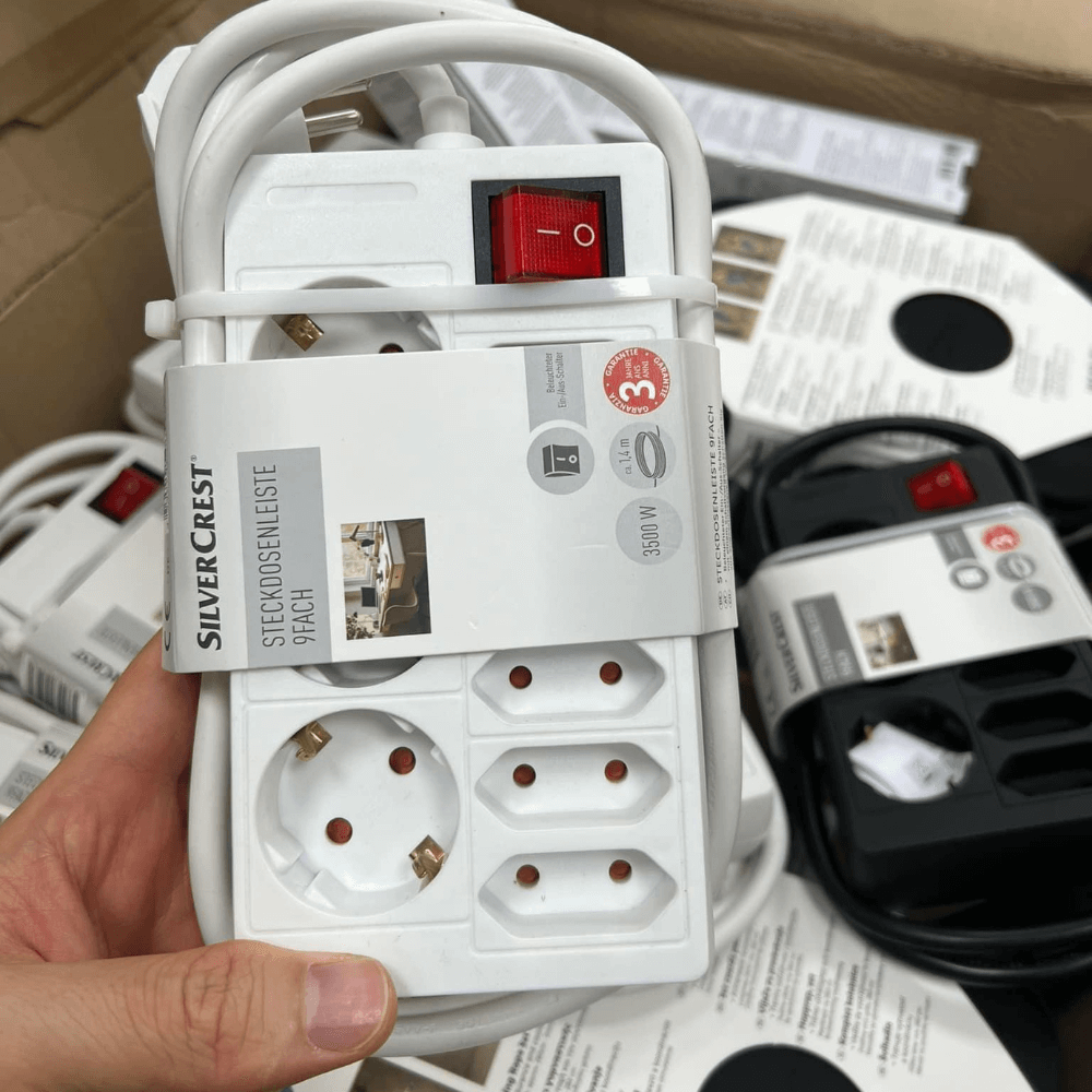 Ổ cắm điện SILVERCREST 9 ổ cắm màu trắng
