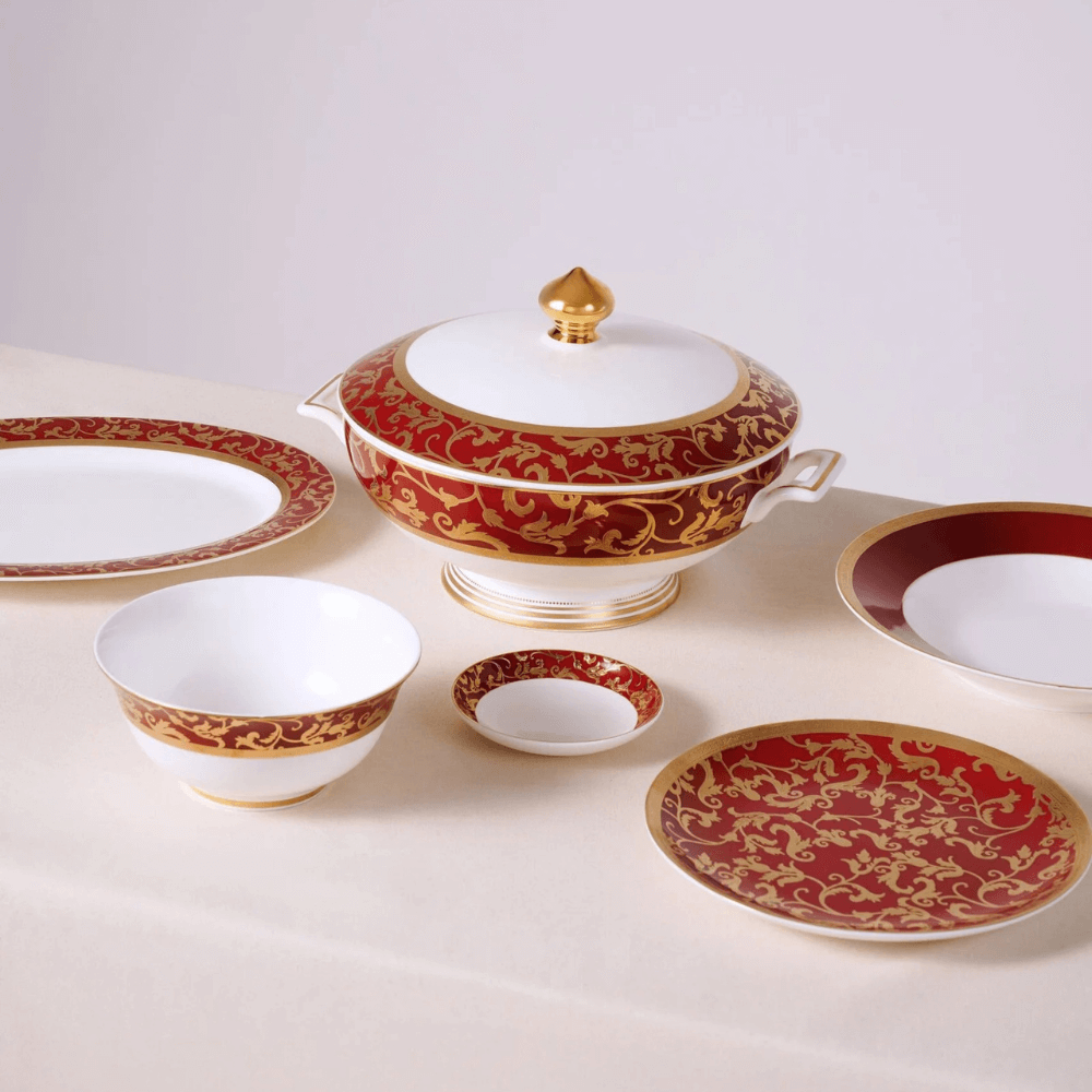 Bộ đồ ăn hoa dây đỏ KV 41 món SPEDONA