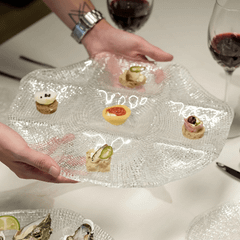 Đĩa Diamante Octagonal Clear 33x33cm IVV