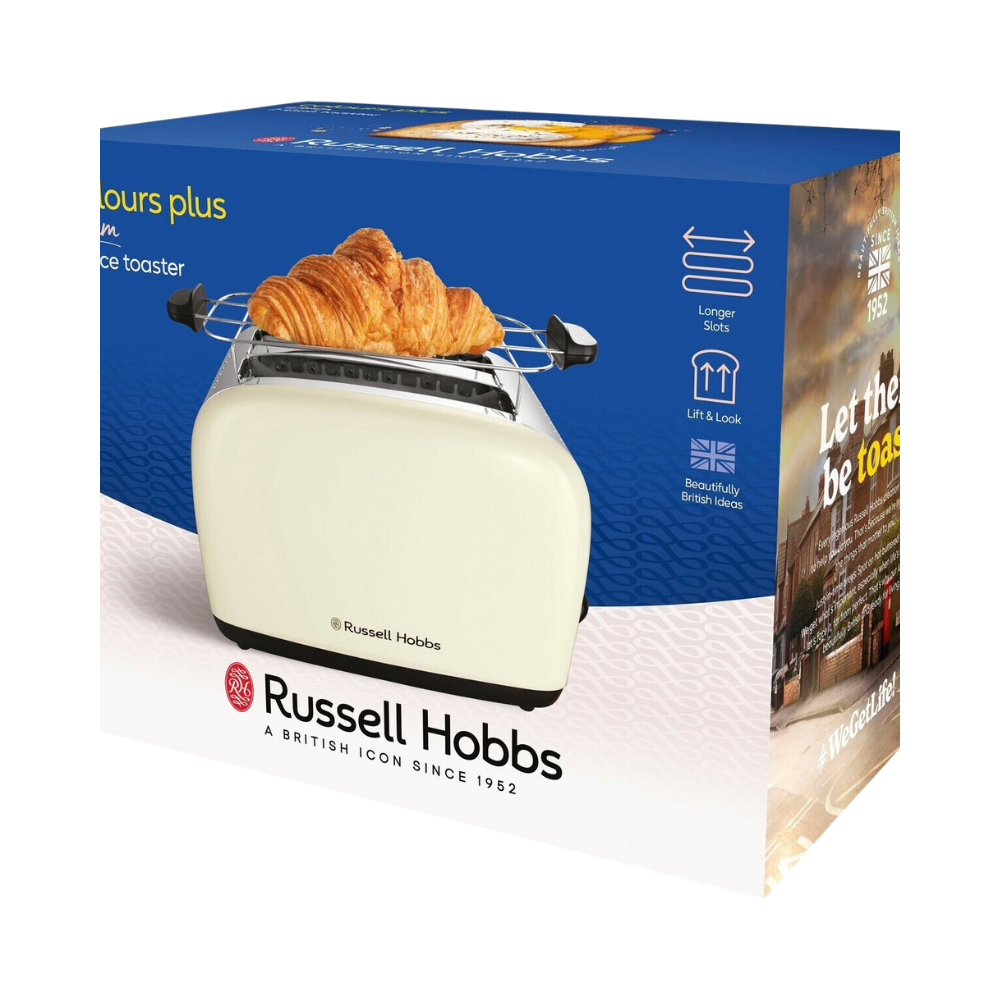 Máy nướng bánh mì Russell Hobbs Colours Plus 1600W màu kem