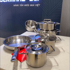 Bộ nồi FISSLER Pure Collection 6 món kèm quánh và chảo Fissler Profi Original size 28cm made in Germany