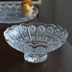 Mâm bồng pha lê đế liền tròn M57 Bohemia size 25cm