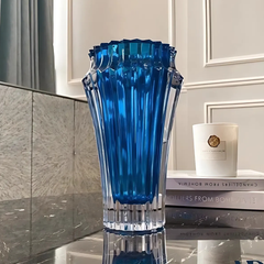 Lọ hoa Crown Jewel Rogaska 25cm màu xanh dương