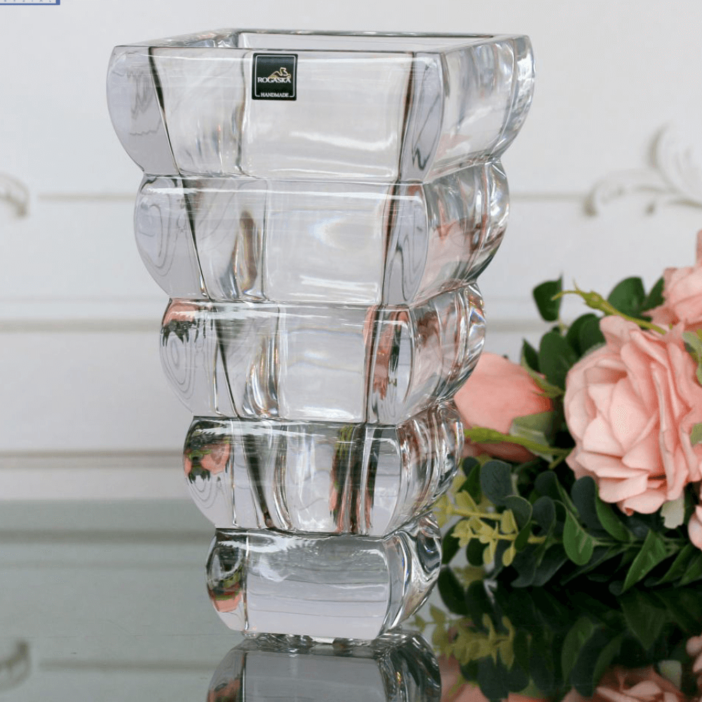 Bình hoa pha lê Rogaska Adria 25cm màu trắng