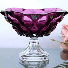 Chân bồng pha lê Bohemia Samba màu tím 30,5cm