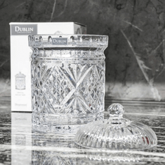 Hũ đưng kẹo, bánh quy pha lê Godinger Dublin không màu