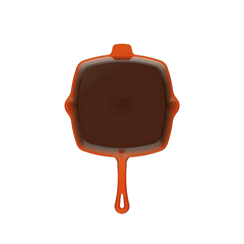 Chảo gang nướng Ernesto 25cm hình vuông màu cam