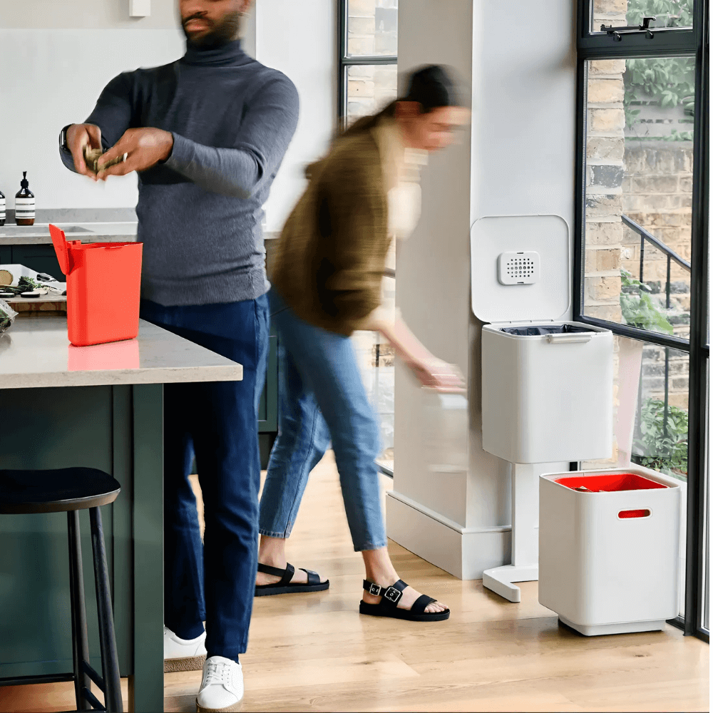 Thùng rác phân loại và khử mùi 3 ngăn Joseph Joseph Totem Compact 40L (Stone) 30064