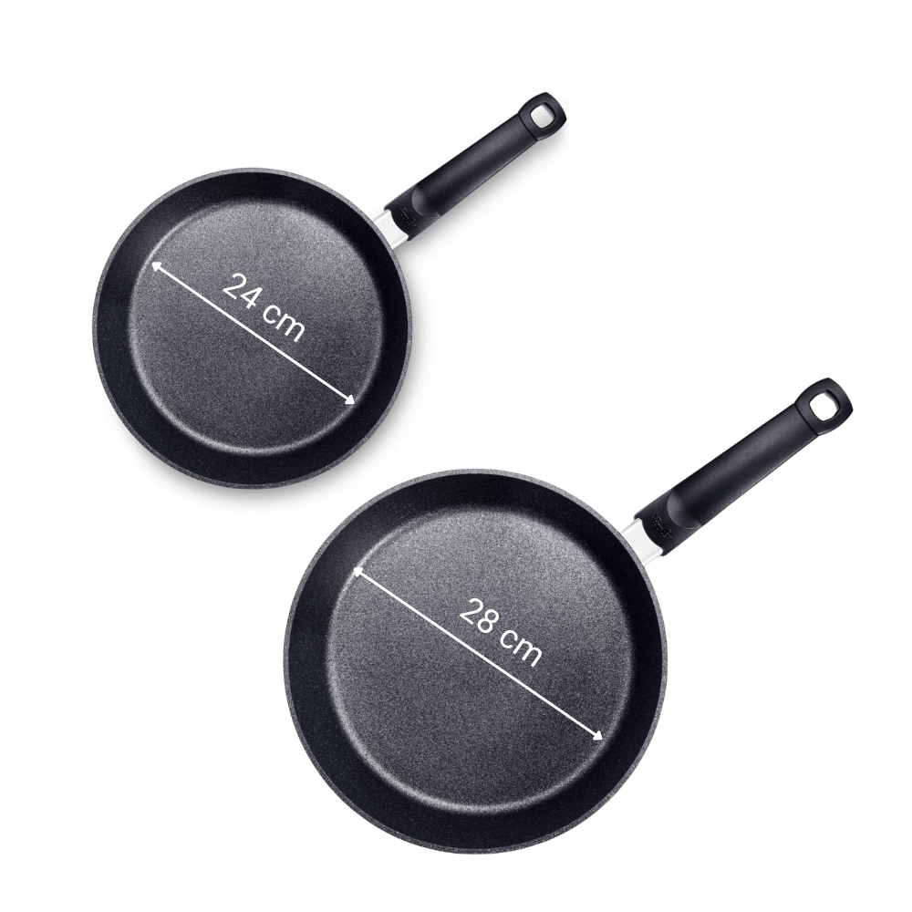 Set chảo chống dính Fissler Adamant 24 + 28cm kèm vung kính made in Germany