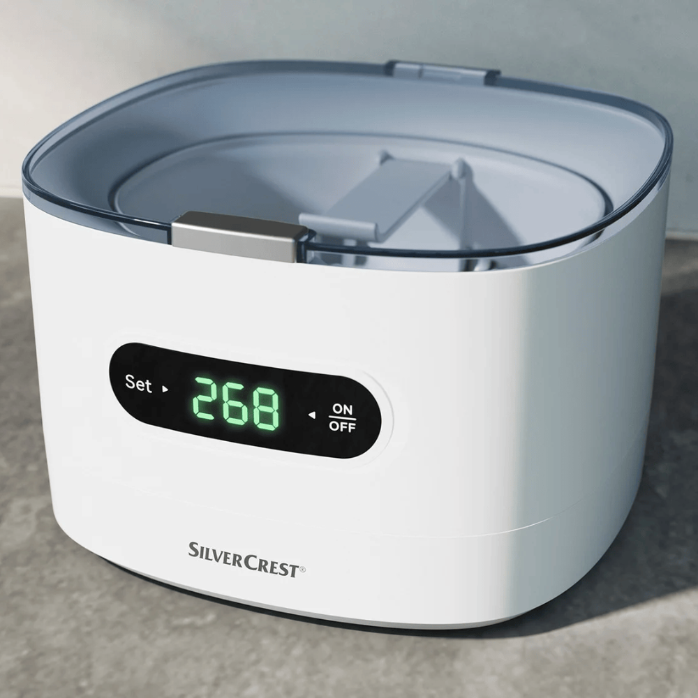 Máy làm sạch đồ trang sức bằng sóng siêu âm Silvercrest UltraSonic SUR 48D5 50W 0.6l model 2024