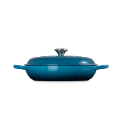 Nồi chảo gang Le Creuset Gourmet Profi 30cm màu xanh ngọc deep teal