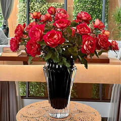 Lọ hoa Crown Jewel Rogaska 25cm màu đen