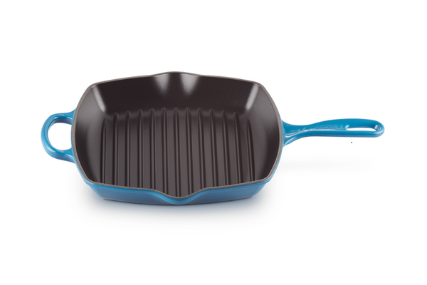 Chảo gang nướng Le Creuset hình vuông 26cm màu xanh Marseile