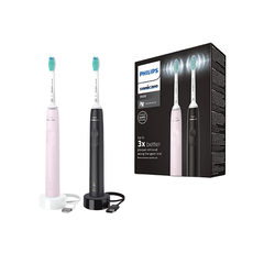 Set 2 bàn chải điện Philips HX3675/15 series 3100 màu hồng và đen