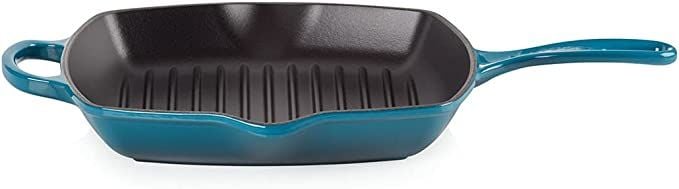 Chảo gang nướng Le Creuset hình vuông 26cm màu xanh lam Deep Teal nội địa Đức