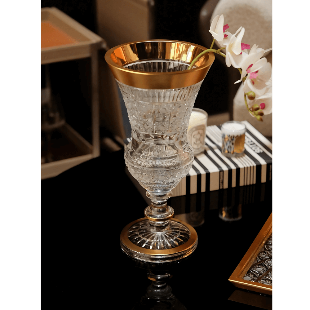 Lọ hoa cúp pha lê khảm vàng Arcade 35,5cm