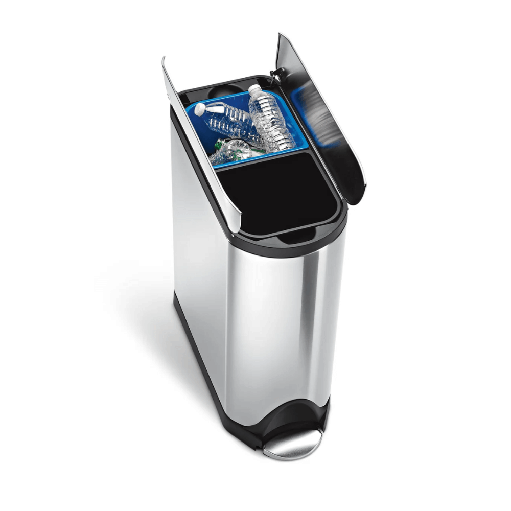 Thùng rác cánh bướm Simplehuman 40L 2 ngăn tái chế