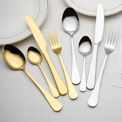 Set dao thìa dĩa quả trứng KELLER Germany 24 món màu bạc