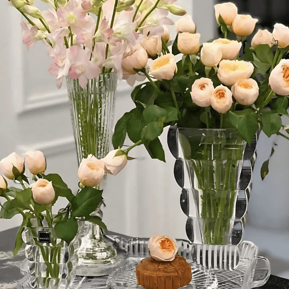 Bình hoa pha lê Rogaska Adria 12cm màu trắng