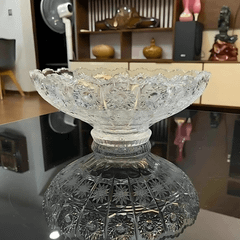 Mâm bồng pha lê mài đế tròn M57 Bohemia size 30cm