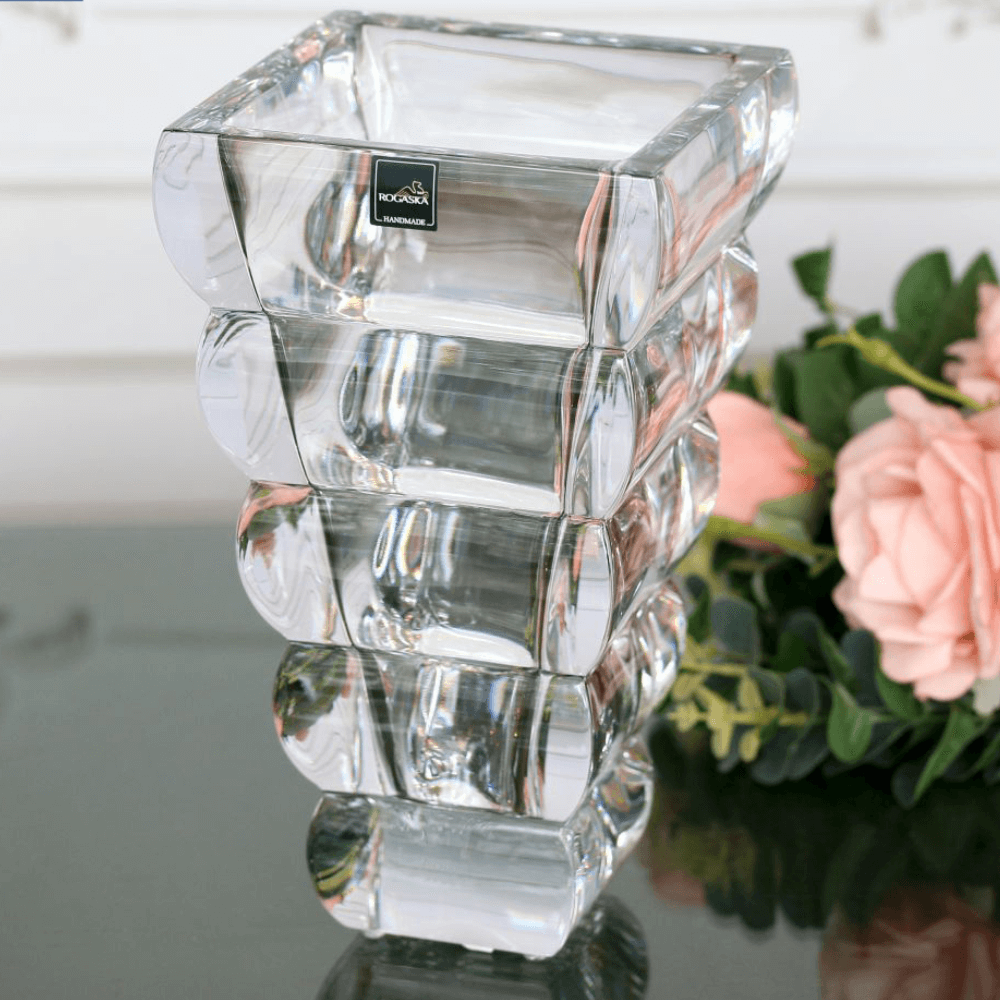 Bình hoa pha lê Rogaska Adria 25cm màu trắng