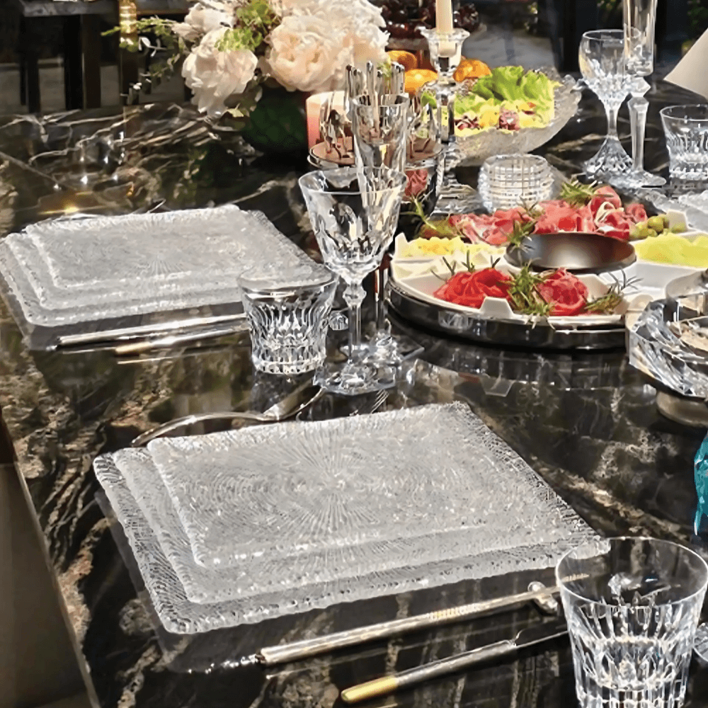 Đĩa vuông Diamante trắng 23.5cm IVV 6897.1