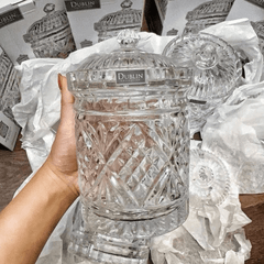 Hũ đưng kẹo, bánh quy pha lê Godinger Dublin không màu