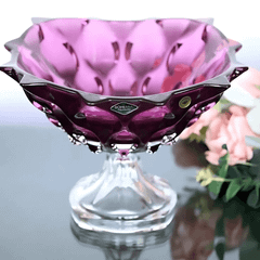 Chân bồng pha lê Bohemia Samba màu tím 30,5cm