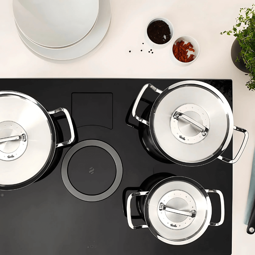 Bộ nồi Fissler Profi set 6 món kèm quánh và chảo inox size 24cm vung inox made in Germany